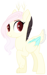 Size: 1298x2076 | Tagged: safe, artist:x-dainichi-x, oc, oc only, hybrid, female, interspecies offspring, offspring, parent:discord, parent:fluttershy, parents:discoshy, simple background, solo, transparent background