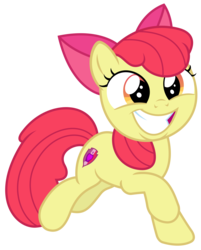 Size: 1500x1869 | Tagged: safe, artist:sketchmcreations, apple bloom, earth pony, pony, g4, going to seed, cutie mark, female, filly, running, simple background, smiling, solo, the cmc's cutie marks, transparent background, vector
