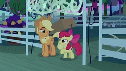 Size: 1920x1080 | Tagged: safe, screencap, apple bloom, applejack, earth pony, pony, g4, going to seed