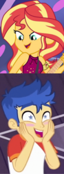 Size: 728x1958 | Tagged: safe, edit, screencap, flash sentry, sunset shimmer, equestria girls, equestria girls specials, g4, my little pony equestria girls: better together, my little pony equestria girls: spring breakdown, comparison, cropped, female, male, ship:flashimmer, shipping, shipping domino, starry eyes, starstruck, straight, wingding eyes