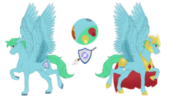 Size: 7000x4000 | Tagged: safe, artist:loladotz, oc, oc only, oc:azure glide, pegasus, pony, absurd resolution, armor, biography in description, cape, clothes, context in description, crowned helmet, jewelry, male, reference sheet, regalia, royal guard, royalty, scar, simple background, solo, spread wings, stallion, transparent background, unshorn fetlocks