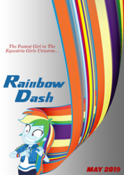 Size: 728x1024 | Tagged: safe, rainbow dash, equestria girls, g4, photoshop, poster, smiling