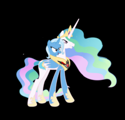 Size: 2659x2555 | Tagged: safe, artist:theunknowenone1, princess celestia, trixie, alicorn, pony, g4, alicorn amulet, fusion, high res, we have become one