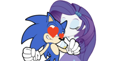 Size: 1200x597 | Tagged: safe, artist:sonicsuperstar1991, rarity, equestria girls, g4, crack shipping, crossover, crossover shipping, female, heart eyes, kissing, male, rarisonic, shipping, sonic the hedgehog, sonic the hedgehog (series), straight, wingding eyes