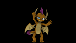 Size: 800x450 | Tagged: safe, artist:hatter's lye, smolder, dragon, g4, 3d, a hat in time, animated, armpits, black background, dancing, dragoness, female, hoe, hoes mad, horns, meme, silly dragon, simple background, smug, smug dance, solo, source filmmaker, tail, wings