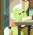 Size: 430x461 | Tagged: safe, screencap, granny smith, earth pony, pony, g4, going to seed, my little pony: friendship is magic, clothes, cropped, eating, female, food, hair bun, lidded eyes, mare, pancakes, shawl, solo, tail bun