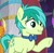 Size: 545x536 | Tagged: safe, screencap, sandbar, smolder, dragon, earth pony, pony, g4, my little pony: friendship is magic, she's all yak, bowtie, cropped, dragoness, female, male, raised hoof, smiling, solo focus