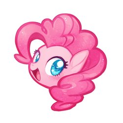 Size: 900x900 | Tagged: safe, artist:nora1211, pinkie pie, pony, g4, colored pupils, cute, diapinkes, disembodied head, female, head, head only, heart eyes, open mouth, simple background, solo, starry eyes, white background, wingding eyes