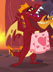 Size: 518x702 | Tagged: safe, screencap, billy, garble, dragon, g4, my little pony: friendship is magic, sweet and smoky, blanket, claws, cropped, duo, fangs, male, wings