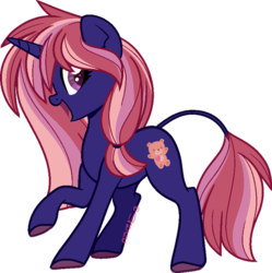 Size: 600x603 | Tagged: safe, artist:traveleraoi, oc, oc only, oc:heartfelt, pony, unicorn, base used, colored pupils, cute, hooves, leonine tail, long hair, open mouth, raised hoof, side view, signature, simple background, solo, transparent background
