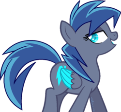 Size: 600x551 | Tagged: safe, artist:traveleraoi, oc, oc only, oc:lightning blitz, pegasus, pony, base used, colored pupils, colored wings, colored wingtips, female, signature, simple background, solo, transparent background, walking