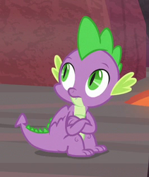 Size: 264x313 | Tagged: safe, screencap, spike, dragon, g4, sweet and smoky, claws, cropped, male, solo, tail, winged spike, wings