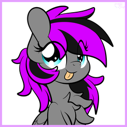 Size: 3100x3100 | Tagged: safe, artist:php142, oc, oc only, earth pony, pony, :p, bust, chest fluff, commission, cute, female, high res, looking up, sitting, solo, tongue out