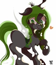 Size: 1760x2048 | Tagged: safe, artist:tohupo, queen chrysalis, changeling, changeling queen, g4, female, green changeling, heart, mare, solo