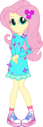 Size: 2806x8155 | Tagged: safe, artist:shootingstarsentry, fluttershy, equestria girls, festival filters, g4, my little pony equestria girls: better together, absurd resolution, clothes, cute, dress, female, geode of fauna, magical geodes, music festival outfit, shoes, shyabetes, simple background, smiling, sneakers, solo, transparent background, vector