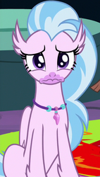 Size: 376x660 | Tagged: safe, screencap, silverstream, yona, classical hippogriff, hippogriff, g4, uprooted, cropped, cute, diastreamies, female, jewelry, necklace, offscreen character, sad, sadorable, solo focus