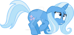 Size: 900x428 | Tagged: safe, artist:kiddysa-bunnpire, fluttershy, trixie, pony, g4, alternate eye color, deviantart watermark, female, obtrusive watermark, personality swap, simple background, solo, swapped cutie marks, transparent background, watermark