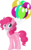 Size: 5077x8207 | Tagged: safe, artist:cyanlightning, pinkie pie, earth pony, pony, g4, .svg available, absurd resolution, balloon, chest fluff, cute, diapinkes, ear fluff, female, hat, looking at you, mare, mouth hold, simple background, smiling, solo, transparent background, vector