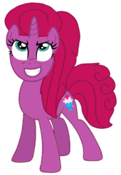 Size: 685x992 | Tagged: safe, artist:徐詩珮, oc, oc:betty pop, pony, unicorn, g4, my little pony: the movie, base used, evil smile, female, grin, magical lesbian spawn, mare, next generation, offspring, parent:glitter drops, parent:tempest shadow, parents:glittershadow, simple background, smiling, transparent background
