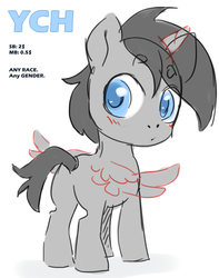 Size: 1876x2384 | Tagged: safe, artist:tigra0118, pony, any gender, any race, auction, chibi, commission, looking at you, paypal, solo, your character here