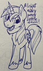 Size: 1533x2524 | Tagged: safe, artist:rainbow eevee, shining armor, pony, g4, cute, dialogue, lineart, male, pen drawing, smiling, solo, traditional art