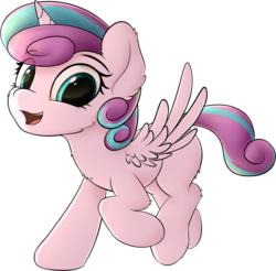 Size: 1102x1084 | Tagged: safe, artist:av-4, artist:avastin4, princess flurry heart, alicorn, pony, g4, big ears, chest fluff, cute, ear fluff, eye clipping through hair, female, filly, filly flurry heart, flurrybetes, leg fluff, older, older flurry heart, open mouth, simple background, solo, transparent background