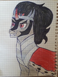 Size: 4608x3456 | Tagged: safe, artist:php185, king sombra, pony, g4, drawing, graph paper, lined paper, male, solo