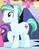 Size: 235x305 | Tagged: safe, screencap, regal flower, crystal pony, earth pony, pony, g4, the beginning of the end, background pony, cropped, male, offscreen character, raised hoof, smiling, solo focus, stallion