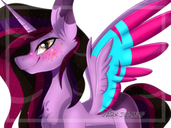 Size: 2000x1500 | Tagged: safe, artist:darkjillmlp123, oc, oc only, oc:kathepaint, alicorn, pony, colored wings, female, mare, multicolored wings, simple background, solo, transparent background, wings