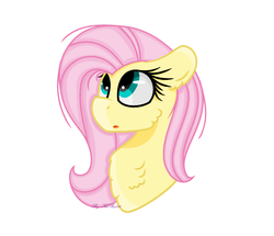 Size: 1524x1308 | Tagged: safe, artist:kathepart, fluttershy, pony, g4, bust, female, looking up, mare, portrait, simple background, solo, three quarter view, white background