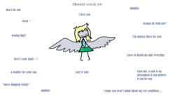 Size: 1178x650 | Tagged: safe, artist:horsesplease, derpy hooves, angel, equestria girls, g4, blonde, derpy is an angel, glagolitic, ideal gf, mailmare, meme, muffin, that pony sure does love muffins, wings