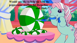 Size: 853x480 | Tagged: safe, edit, edited screencap, editor:korora, screencap, minty, a charming birthday, g3, g4, bronybait, cute, drill, g3 to g4, generation leap, implied derpy, implied dinky, mintabetes, peppermint, text