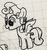 Size: 1710x1838 | Tagged: safe, artist:rainbow eevee, sweetie belle, alicorn, pony, g4, alicornified, black and white, cute, diasweetes, female, graph paper, grayscale, monochrome, old art, pen drawing, race swap, solo, sweetiecorn, this will end in tears, this will end in tears and/or death and/or covered in tree sap, traditional art