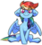 Size: 1452x1548 | Tagged: safe, artist:lrusu, rainbow dash, pegasus, pony, g4, cute, dashabetes, ear fluff, eye clipping through hair, eyebrows, eyebrows visible through hair, female, floppy ears, looking at you, mare, simple background, sitting, smiling, solo, transparent background, white pupils, wing fluff