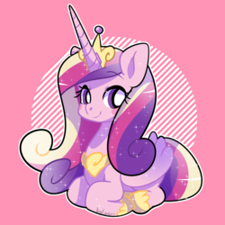 Size: 1280x1280 | Tagged: safe, artist:snow angel, princess cadance, alicorn, pony, g4, abstract background, crown, cute, cutedance, female, hoof shoes, jewelry, mare, ponyloaf, regalia, solo