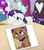 Size: 1065x1222 | Tagged: safe, artist:rainbow eevee, edit, edited screencap, screencap, rarity, dog, pony, unicorn, forever filly, g4, canterlot carousel, cute, exploitable, female, hoof hold, mare, meme, paw patrol, rarity's photo, scared, solo, teary eyes, zuma