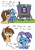 Size: 652x930 | Tagged: safe, artist:jargon scott, trixie, oc, earth pony, pony, unicorn, g4, cape, clothes, comic, dialogue, embarrassed, female, hat, male, mare, open mouth, simple background, smiling, stallion, this will not end in sex, tiny home, trixie is poor, trixie's cape, trixie's hat, trixie's wagon, wagon, white background