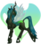 Size: 2815x3033 | Tagged: safe, artist:mischeivousfoxx, queen chrysalis, changeling, changeling queen, g4, crown, dock, female, heart, high res, jewelry, lidded eyes, looking at you, open mouth, raised hoof, regalia, simple background, solo, spread wings, transparent background, wings