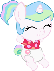 Size: 534x706 | Tagged: safe, artist:megarainbowdash2000, princess celestia, pony, between dark and dawn, g4, age regression, baby, baby celestia, baby pony, cewestia, cute, cutelestia, diaper, female, filly, filly celestia, foal, simple background, transparent background, younger
