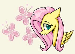 Size: 2100x1500 | Tagged: safe, artist:ponime11, fluttershy, pegasus, pony, g4, bust, cutie mark, female, mare, portrait, simple background, solo, wings