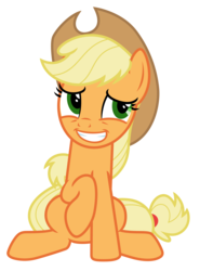 Size: 5084x6853 | Tagged: safe, artist:estories, applejack, earth pony, pony, g4, absurd resolution, cute, daaaaaaaaaaaw, female, jackabetes, simple background, sitting, solo, transparent background, vector