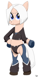 Size: 3000x6000 | Tagged: safe, artist:toonalexsora007, earth pony, pony, angel (kof), bipedal, king of fighters, ponified, solo