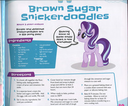 Size: 3078x2545 | Tagged: safe, starlight glimmer, pony, unicorn, g4, my little pony baking book, official, book, dialogue, female, food, high res, recipe, snickerdoodle, solo