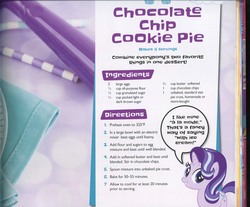 Size: 3078x2545 | Tagged: safe, starlight glimmer, pony, unicorn, g4, my little pony baking book, official, book, cookie, dialogue, female, food, high res, pie, recipe, solo