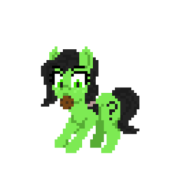 Size: 512x512 | Tagged: safe, artist:enragement filly, oc, oc:filly anon, earth pony, pony, cookie, female, filly, food, pixel art