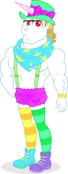 Size: 2043x5232 | Tagged: safe, artist:punzil504, bulk biceps, equestria girls, g4, my little pony equestria girls: better together, clothes, male, mismatched socks, simple background, socks, solo, striped socks, thigh highs, transparent background, unicorn hat, vein