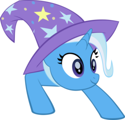 Size: 1175x1130 | Tagged: safe, trixie, pony, unicorn, two legged creature, g4, student counsel, clothes, female, hat, simple background, solo, transparent background, trixie's hat, wat