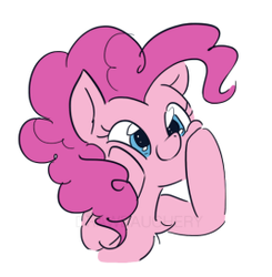 Size: 267x272 | Tagged: safe, artist:drawbauchery, pinkie pie, pony, g4, bust, cheek squish, chest fluff, cute, diapinkes, female, mare, portrait, simple background, solo, squishy cheeks, weapons-grade cute, white background