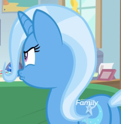 Size: 976x997 | Tagged: safe, screencap, trixie, pony, g4, student counsel, butt, cropped, female, plot, pouting, solo