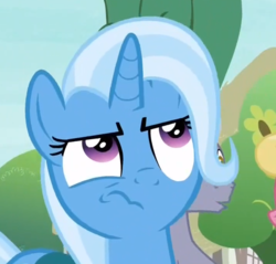 Size: 716x684 | Tagged: safe, screencap, trixie, pony, g4, student counsel, cropped, eyeroll, female, frown, mare, solo